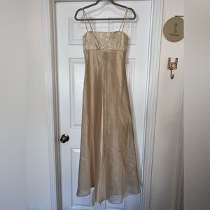 Vintage Morgan & Co by Linda Bernell Bridgerton Inspired Champagne Maxi Dress.